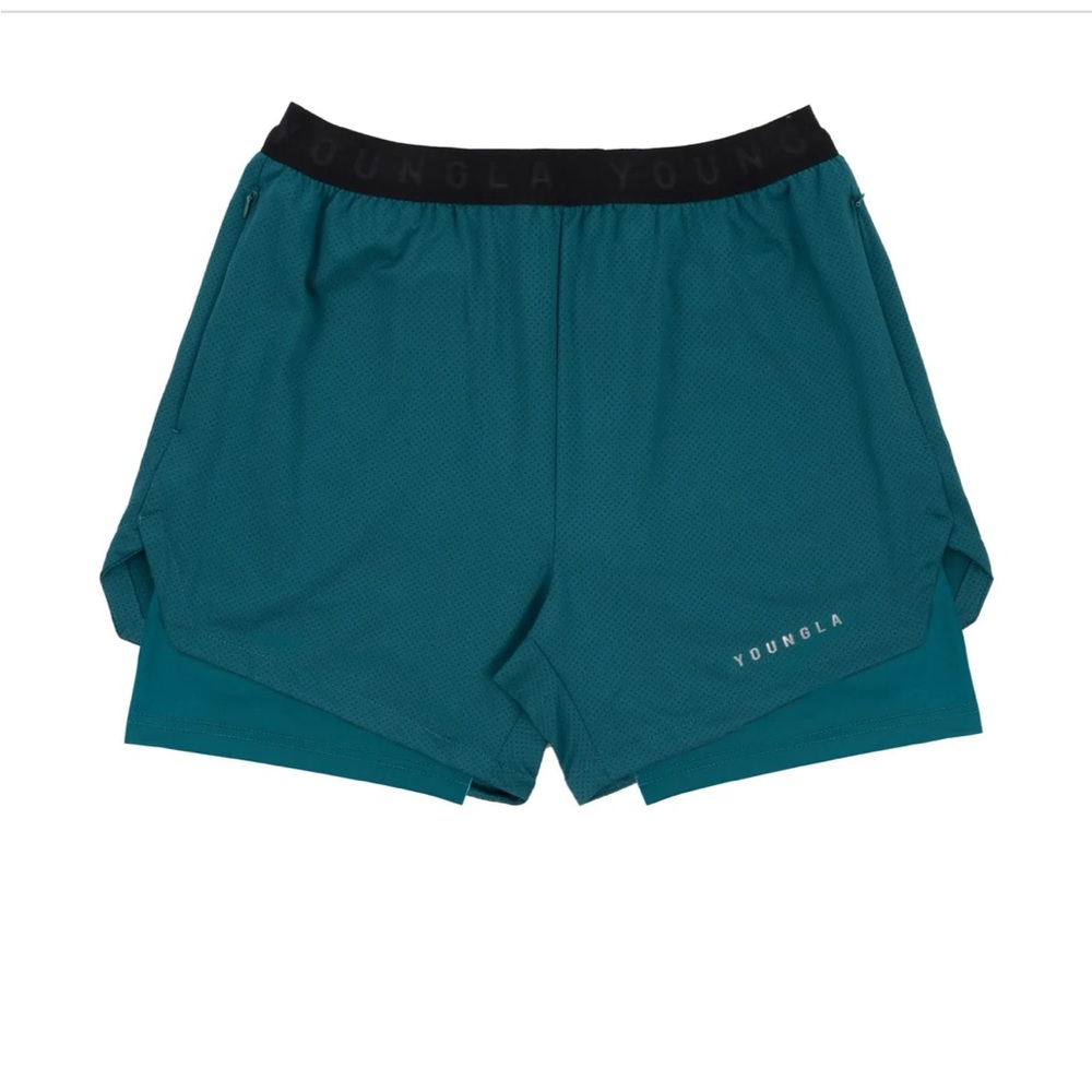 YoungLA 129 Trilogy Compression Shorts-Medium Teal